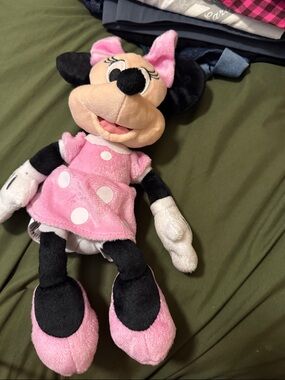 Disney Pink Minnie Mouse Plush Doll with Polka Dot Dress